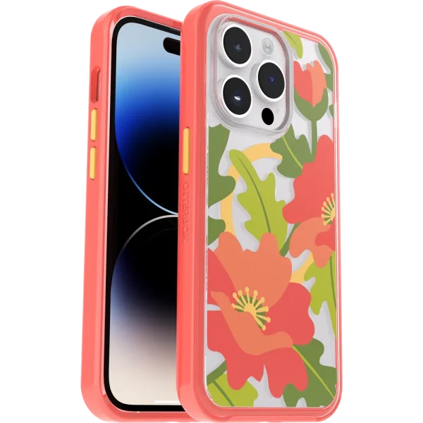 iPhone 14 Pro Symmetry Series Clear Case for MagSafe Fluttering Flora