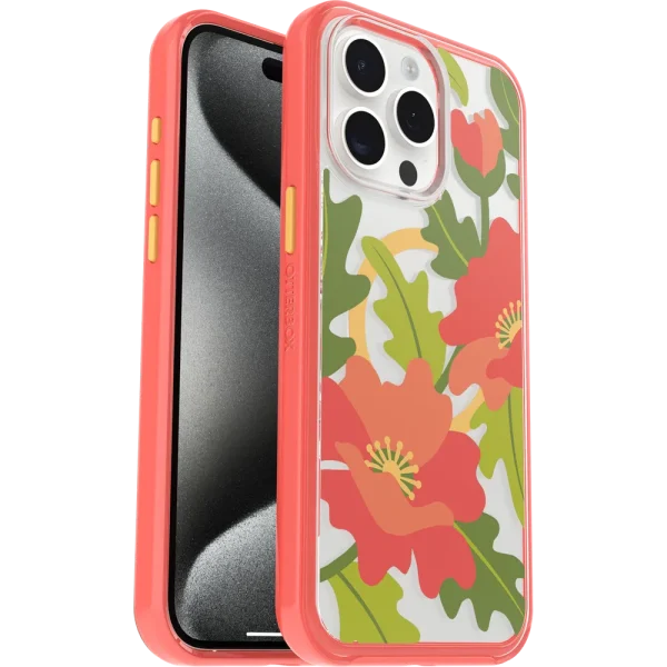 iPhone 15 Pro Max Symmetry Series Clear Case for MagSafe Fluttering Flora